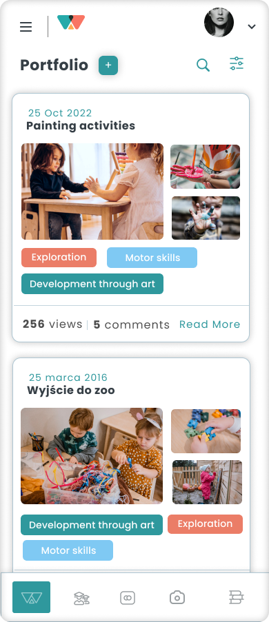 BLISKO mobile app: Portfolio screen.